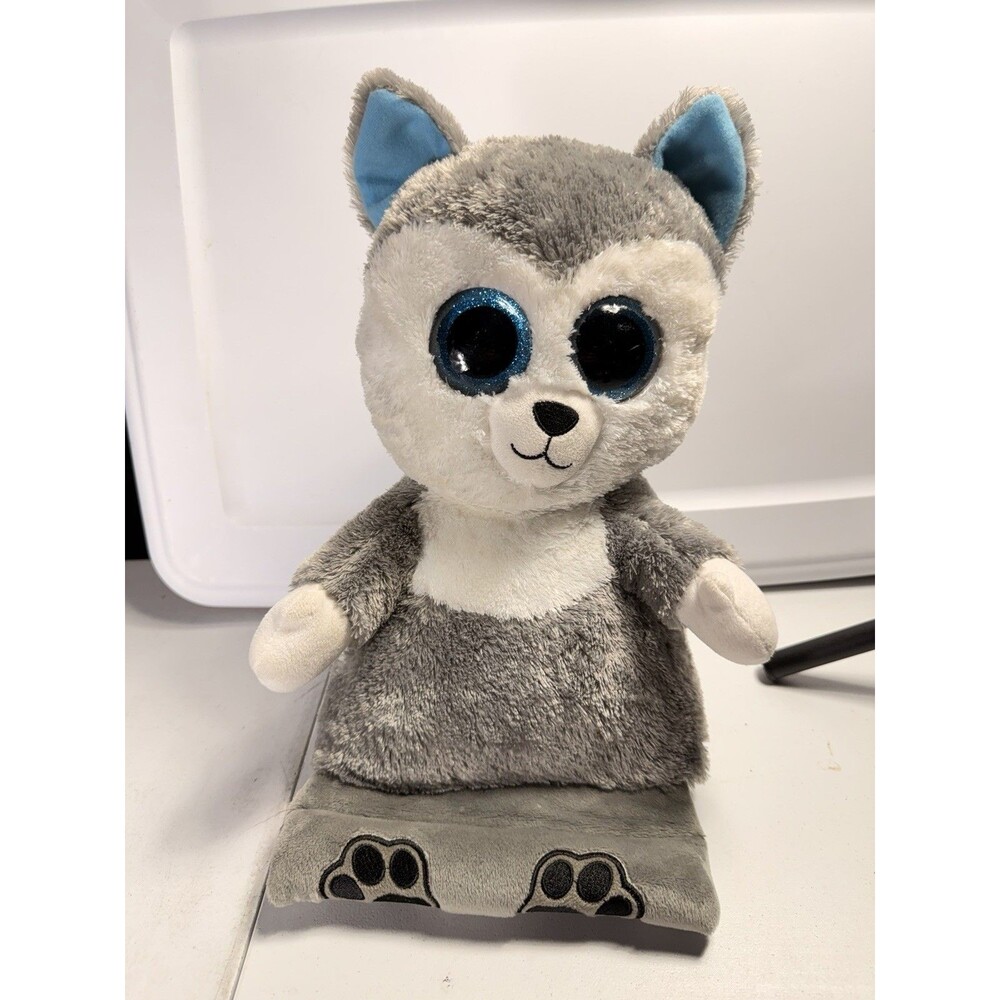 TY Silk Beanie Boos Peek-A-Boos Scout Husky Dog Tablet Phone Holder 12”